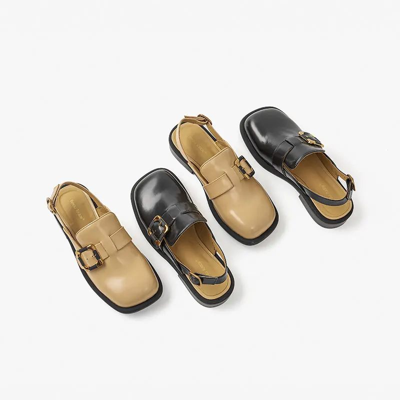 Rolixa Vintage Sandal Med Spänne För Kvinnor - Svart