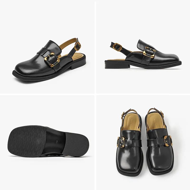 Rolixa Vintage Sandal Med Spänne För Kvinnor - Svart