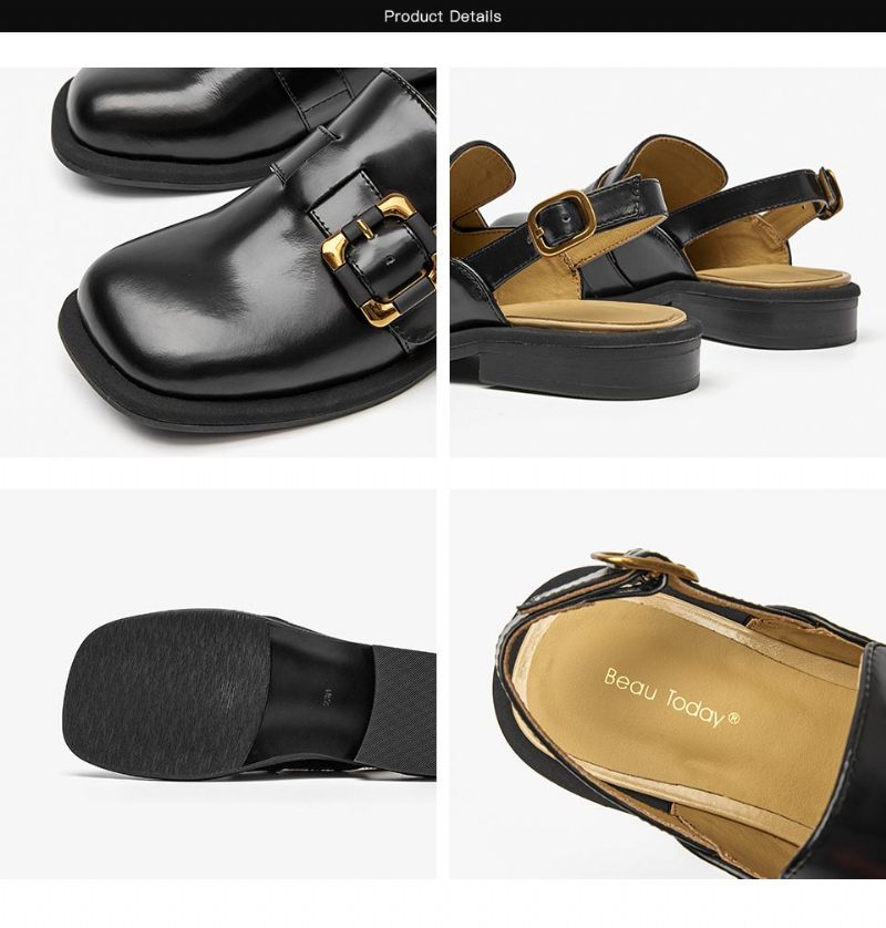 Rolixa Vintage Sandal Med Spänne För Kvinnor - Svart