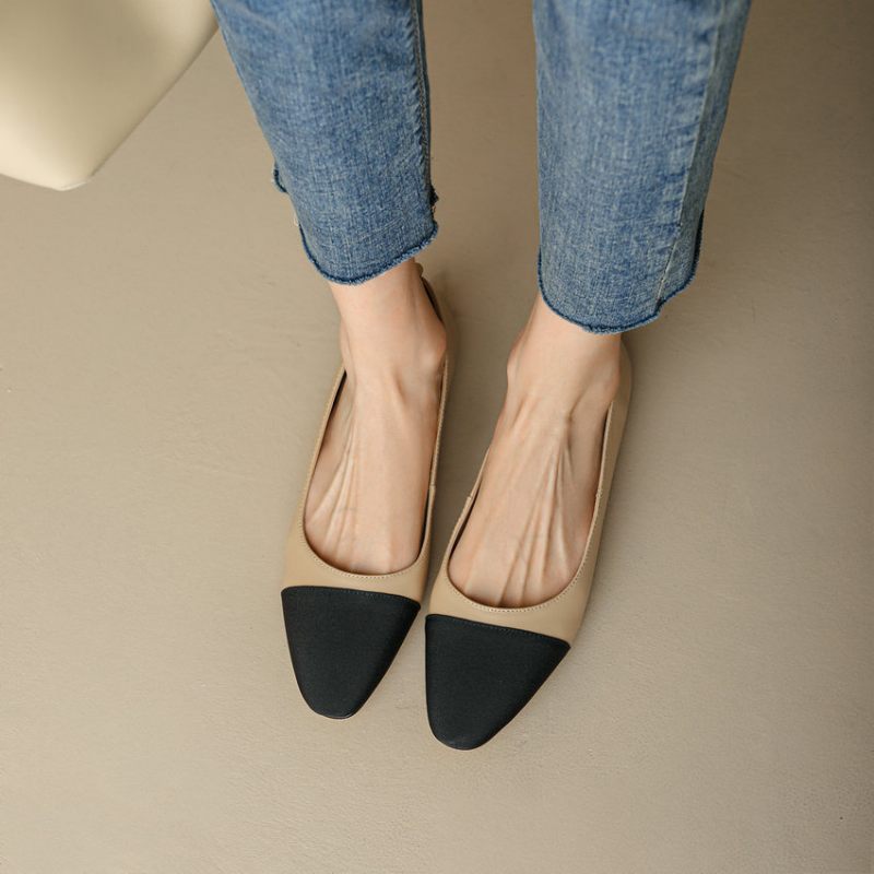 Rony Slip-on Pumps I Läder För Kvinnor - Aprikoshäl 2.5