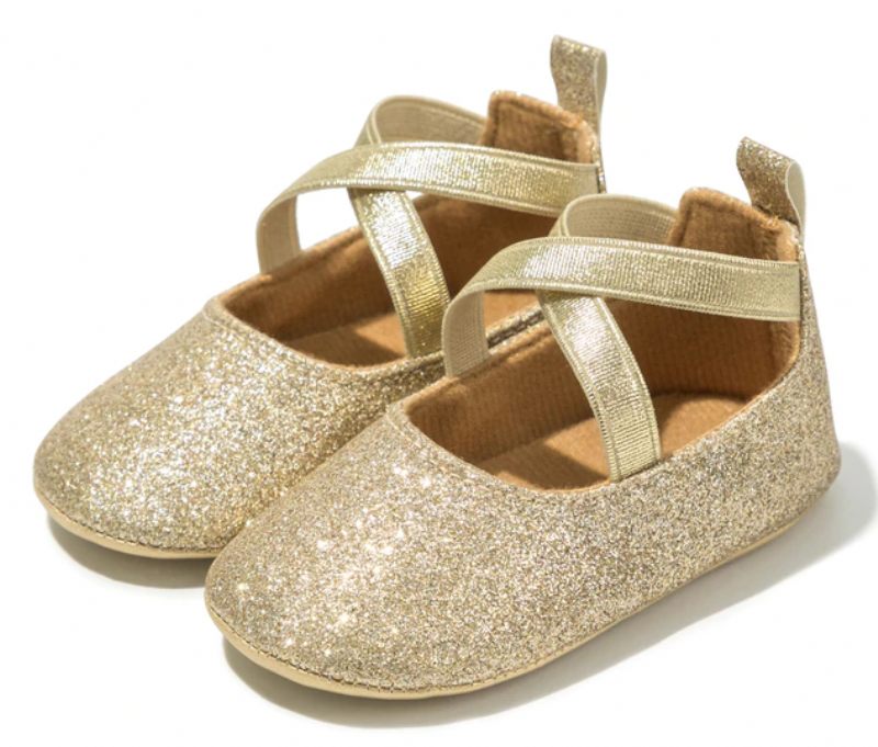 Rosalia Baby Platta Skor För Tjejer - Guld