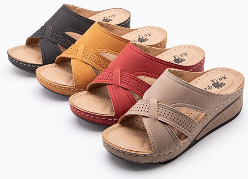 Rosario Bekväm Halkfri Sandal För Kvinnor - Beige