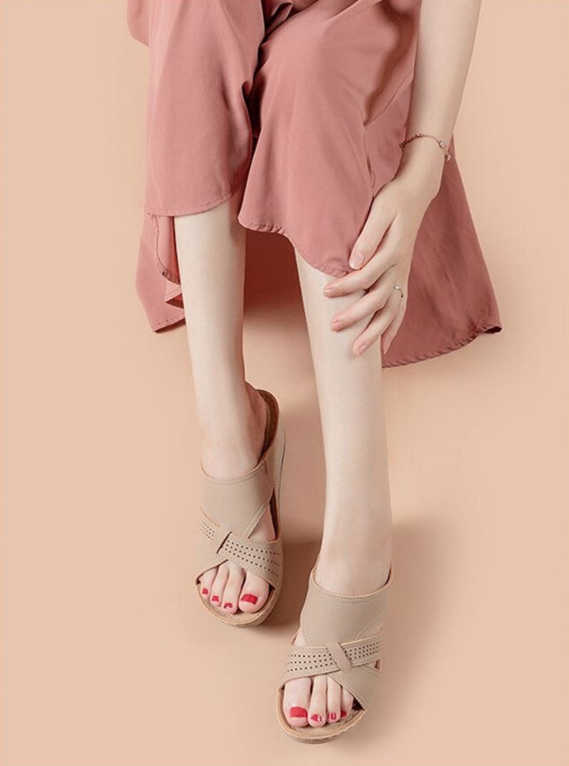 Rosario Bekväm Halkfri Sandal För Kvinnor - Beige