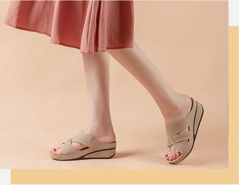 Rosario Bekväm Halkfri Sandal För Kvinnor - Beige