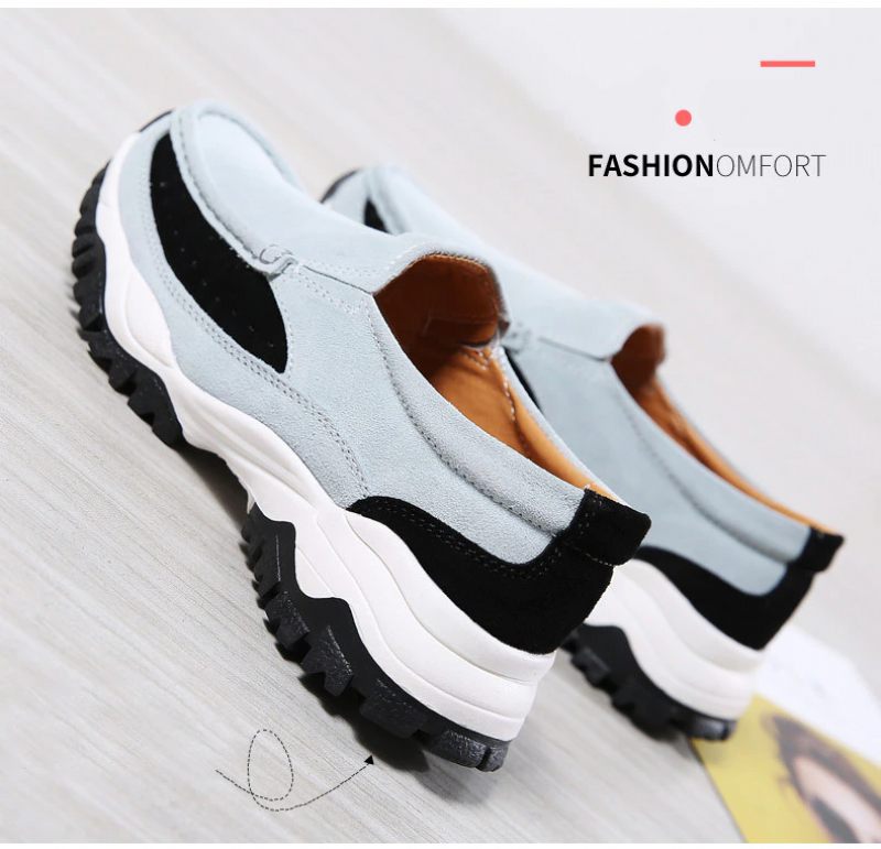 Rosner Slip-on Sneakers I Läder För Kvinnor - Grå