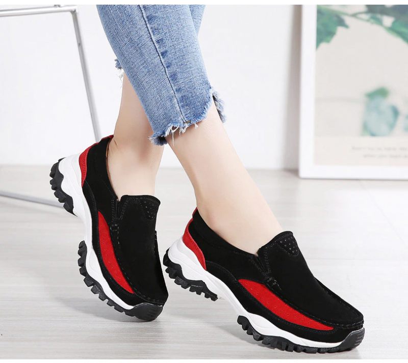 Rosner Slip-on Sneakers I Läder För Kvinnor - Grå