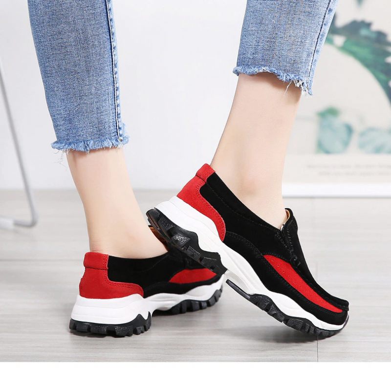 Rosner Slip-on Sneakers I Läder För Kvinnor - Grå