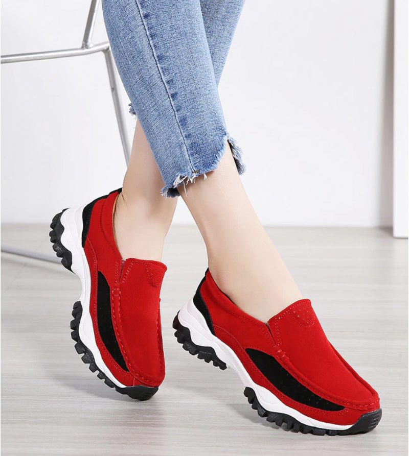 Rosner Slip-on Sneakers I Läder För Kvinnor - Grå