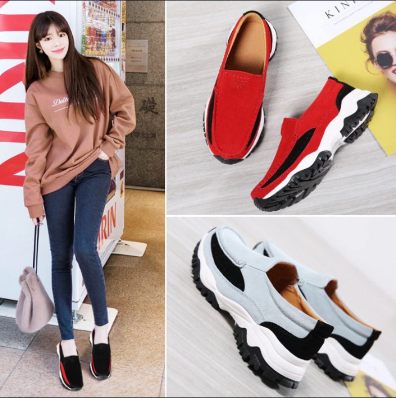 Rosner Slip-on Sneakers I Läder För Kvinnor - Grå