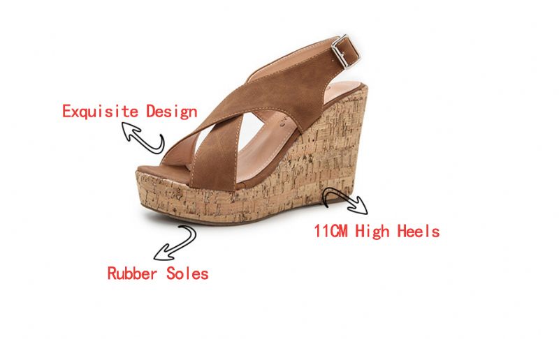 Rousey Wedges - Brun