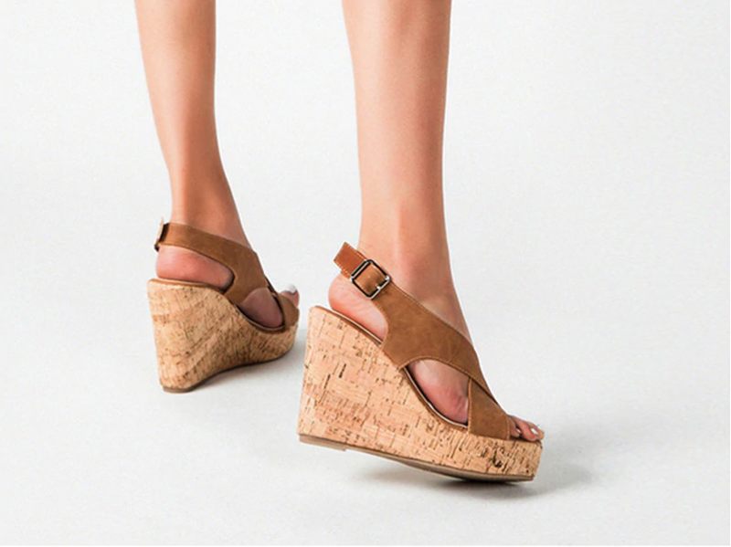 Rousey Wedges - Brun