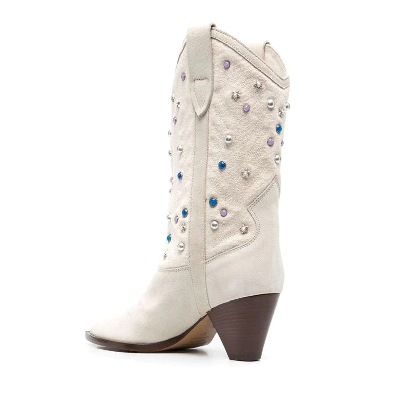 Russo Dammode Nitar Mid-calf Boots - Beige No Fur