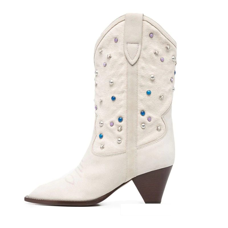 Russo Dammode Nitar Mid-calf Boots - Beige No Fur