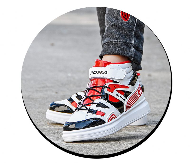 Salibi Pojkar Höga Sneakers - Röd