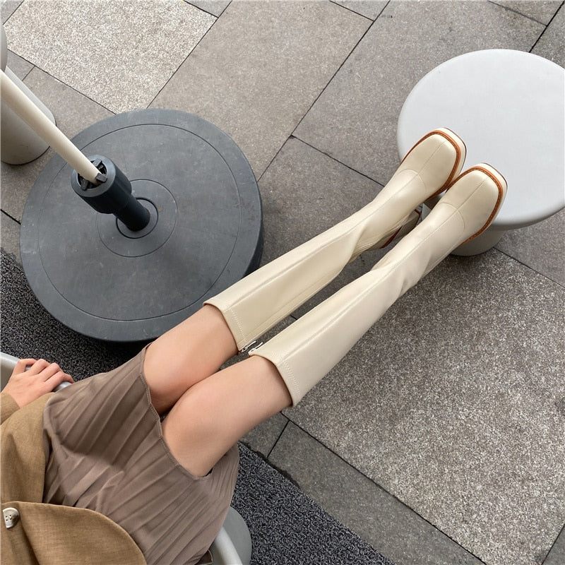 Sally Damstövlar - Beige tyg