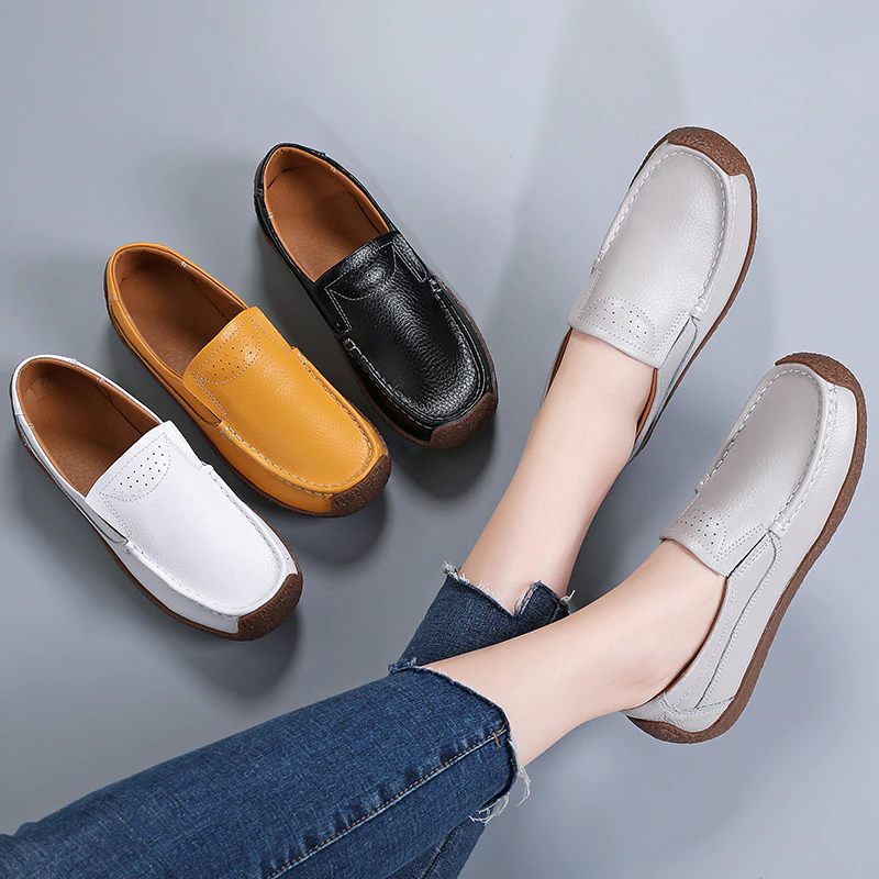 Salma Casual Loafer Skor I Läder För Kvinnor - Svart