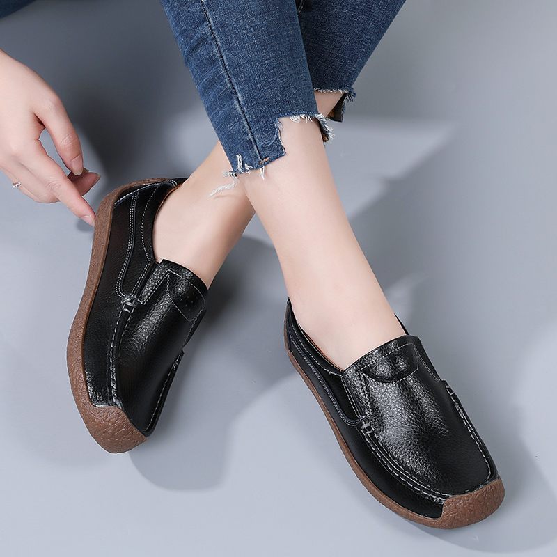 Salma Casual Loafer Skor I Läder För Kvinnor - Svart