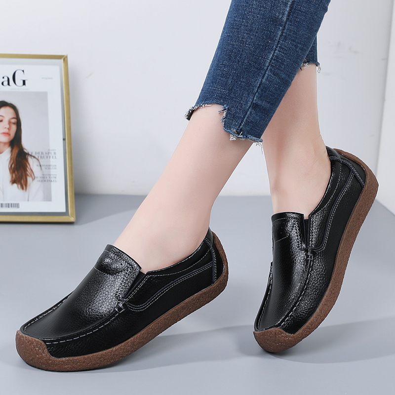 Salma Casual Loafer Skor I Läder För Kvinnor - Svart