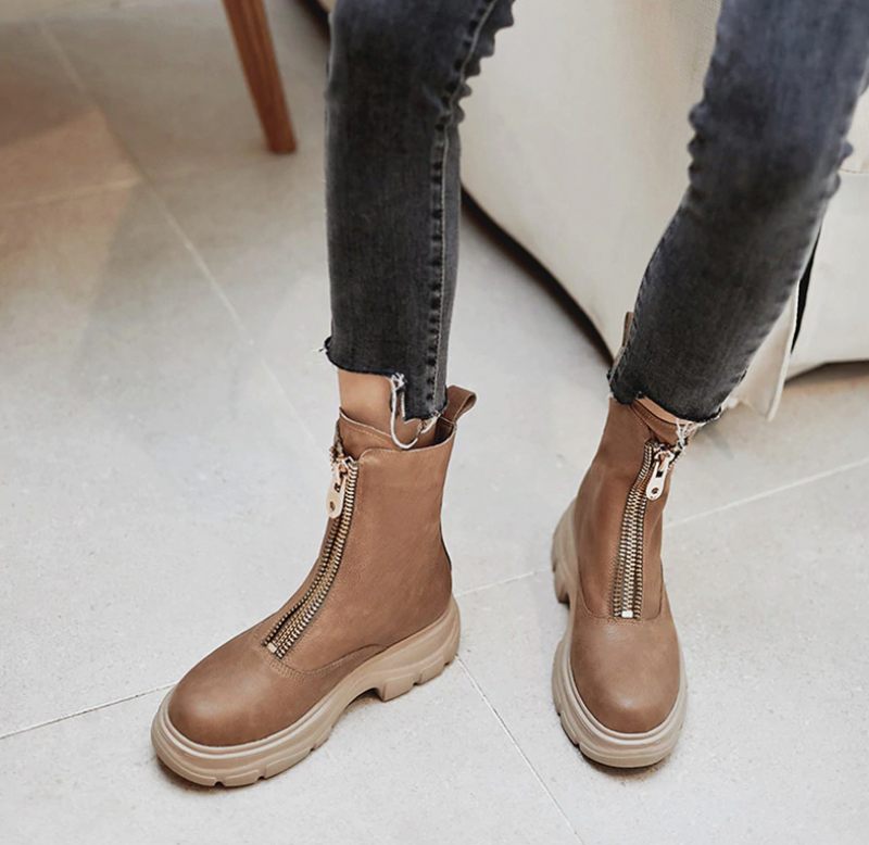 Samay Boots Ankelhöjd - Aprikossyntetfoder