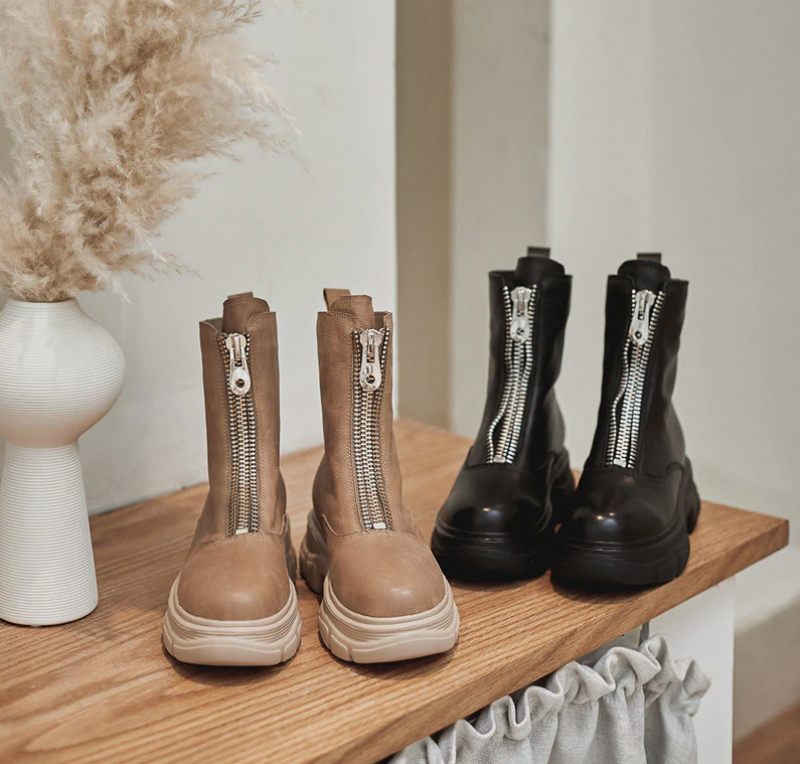 Samay Boots Ankelhöjd - Aprikossyntetfoder