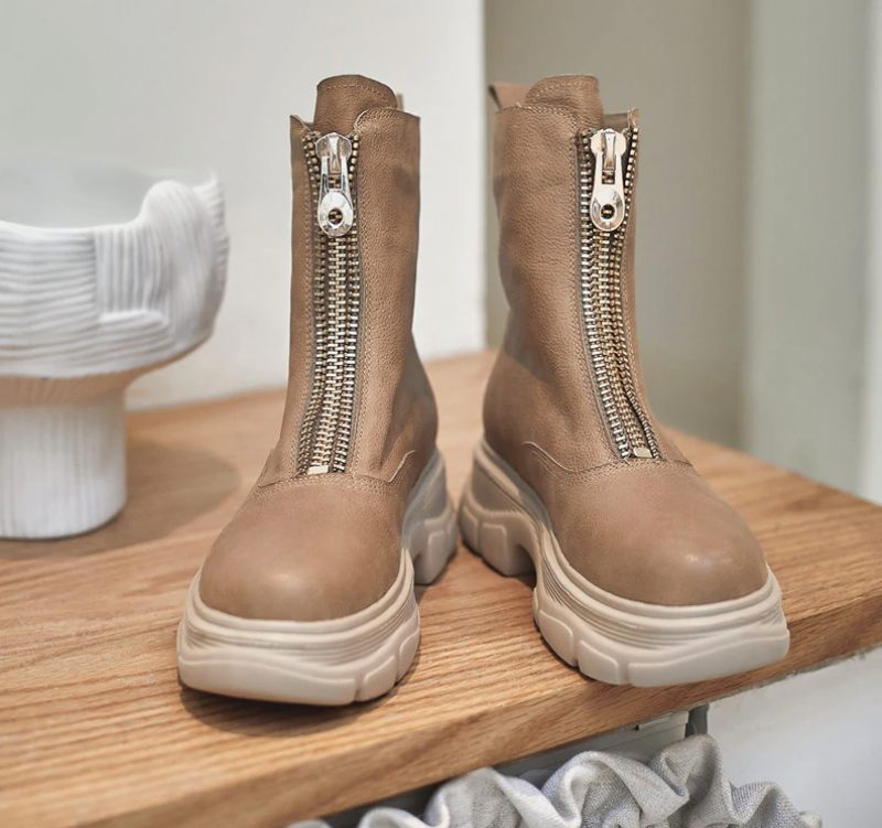 Samay Boots Ankelhöjd - Aprikossyntetfoder
