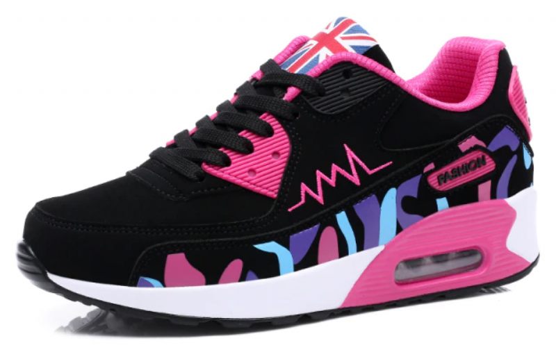 Sand Bekväma Sneakerskor För Kvinnor - Rosa