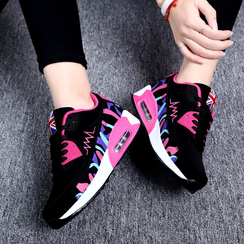 Sand Bekväma Sneakerskor För Kvinnor - Rosa