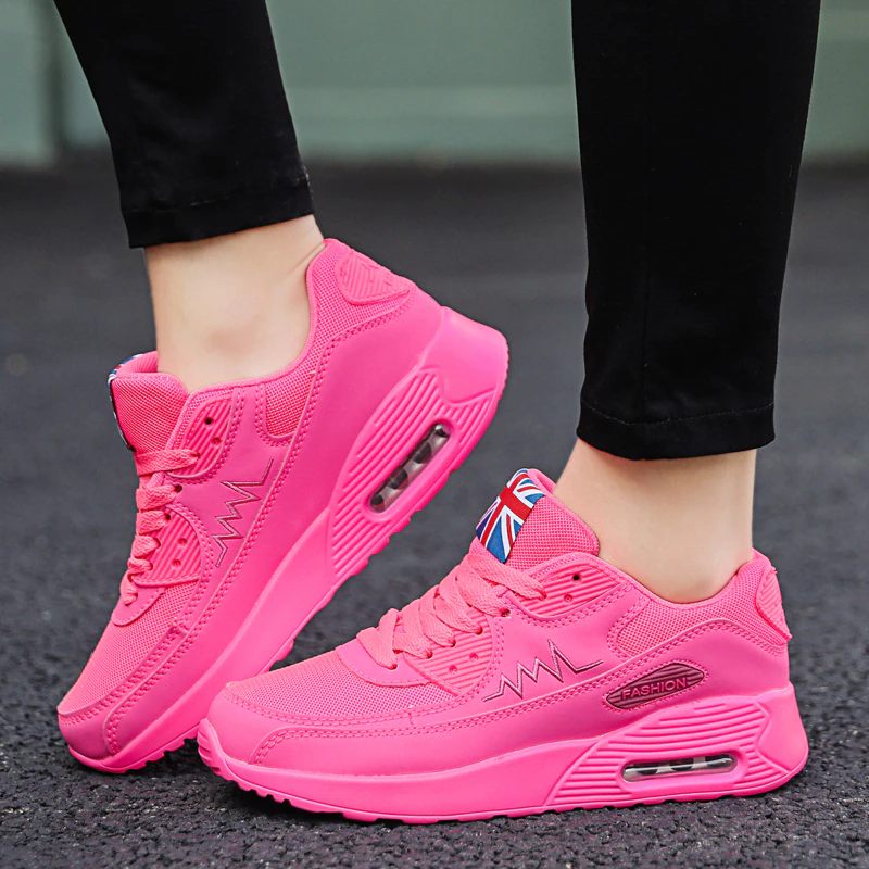 Sand Bekväma Sneakerskor För Kvinnor - Rosa
