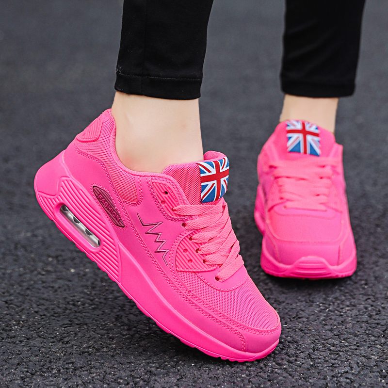 Sand Bekväma Sneakerskor För Kvinnor - Rosa