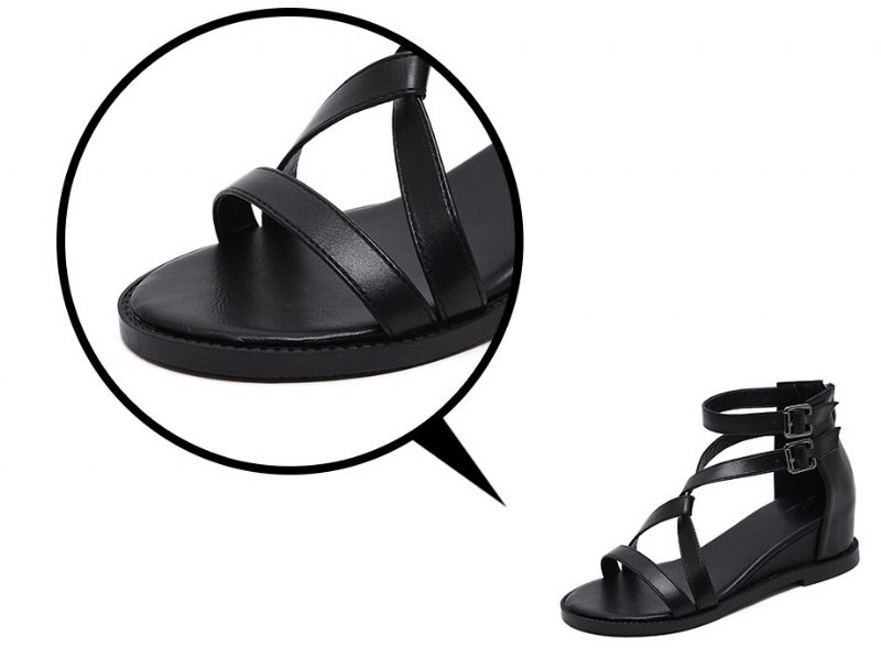 Sasha Sandal Med Kilklack För Kvinnor - Svart