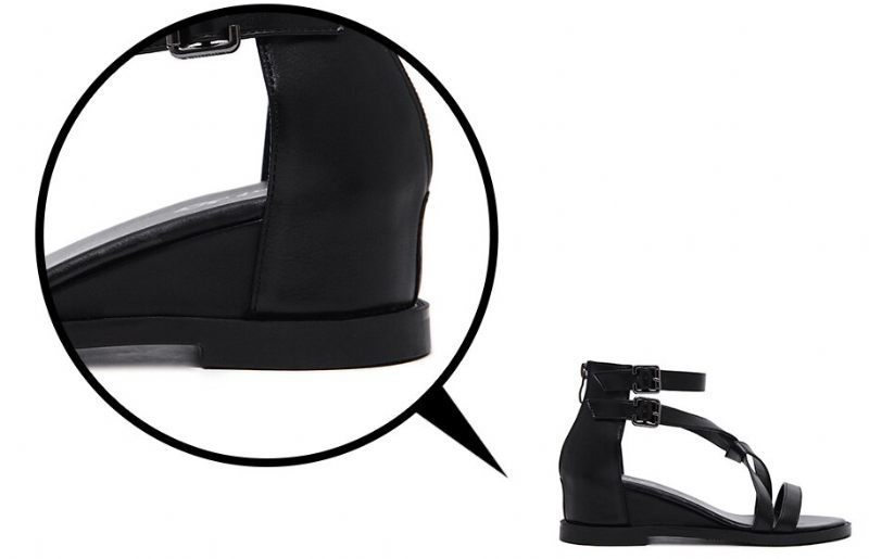 Sasha Sandal Med Kilklack För Kvinnor - Svart