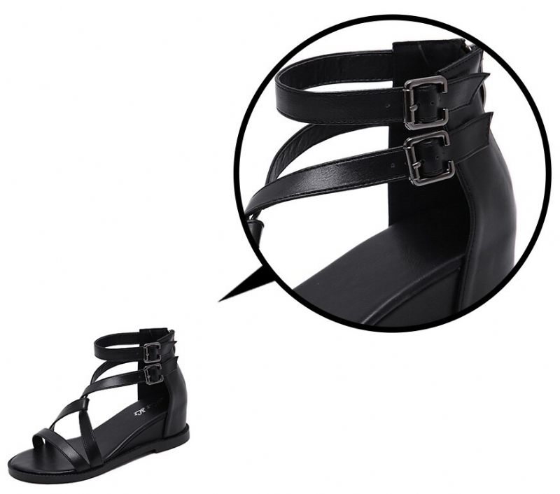 Sasha Sandal Med Kilklack För Kvinnor - Svart