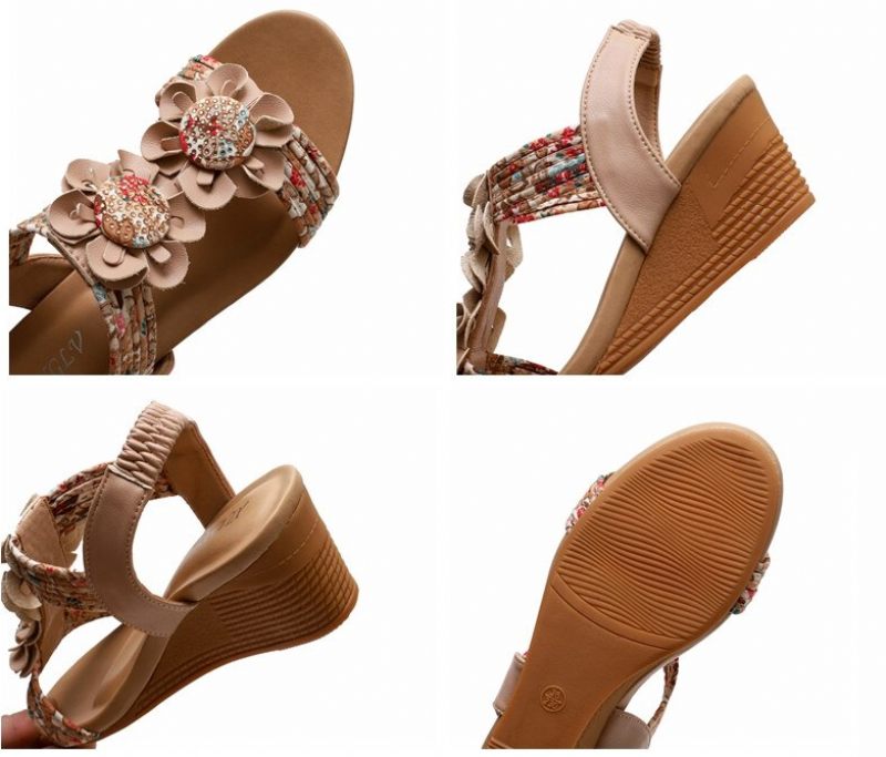 Sasha Sommarkil Sandal För Kvinnor - Aprikos