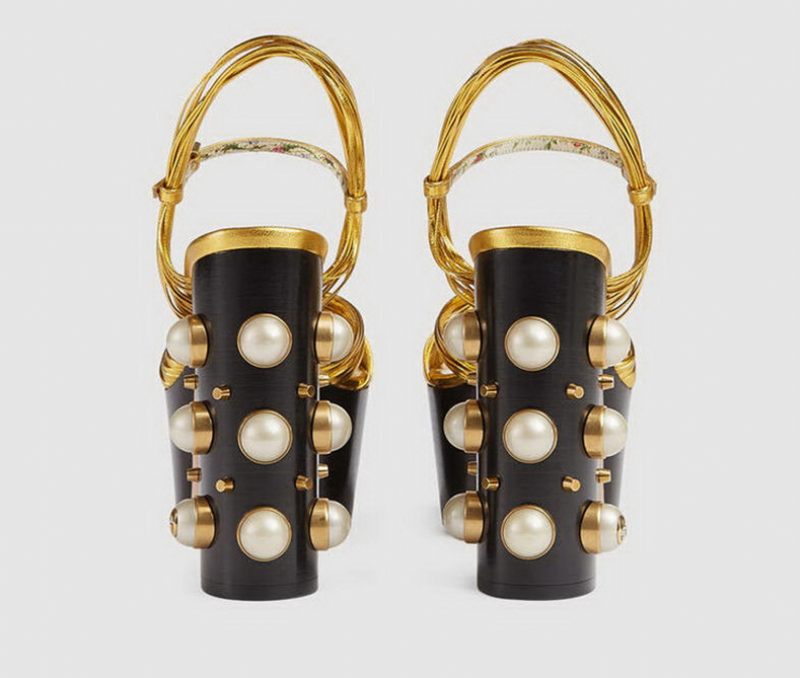 Sharif Vintage Fashion Platform Klackar För Kvinnor - Guld