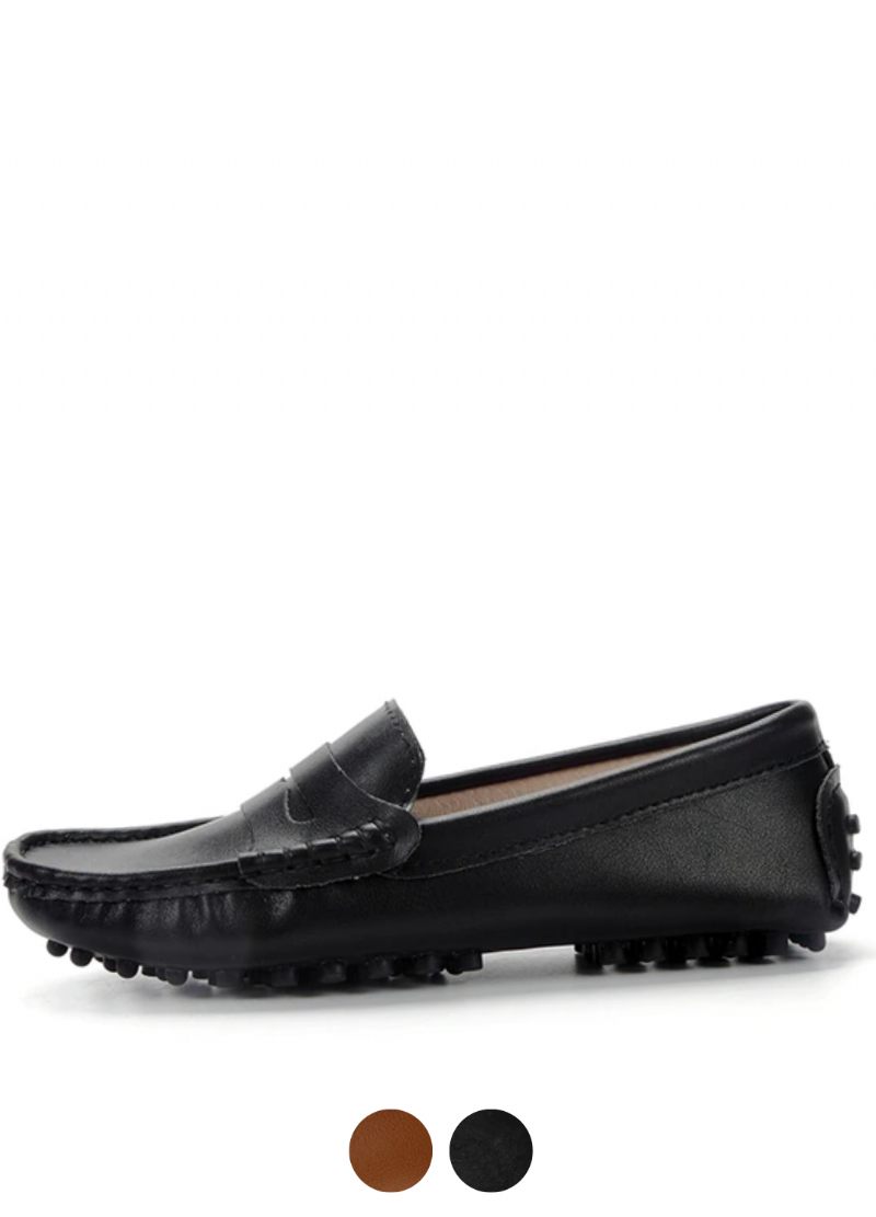Sika Damer Flat Leather Loafer Svarta Skor