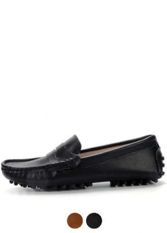 Sika Damer Flat Leather Loafer Svarta Skor