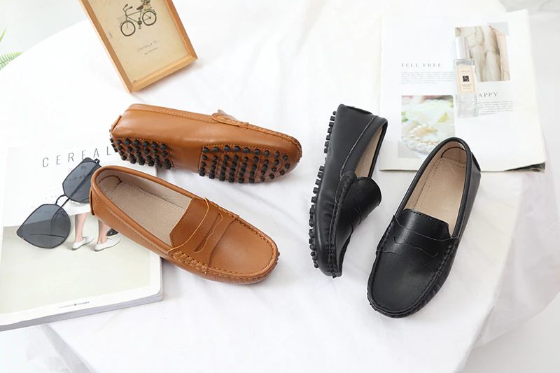 Sika Damer Flat Leather Loafer Svarta Skor - Svart