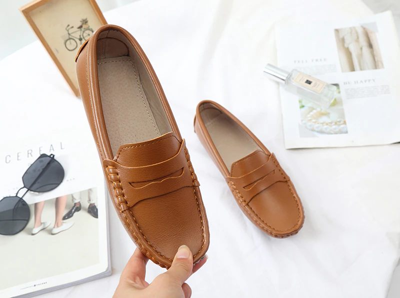 Sika Damer Flat Leather Loafer Svarta Skor - Svart