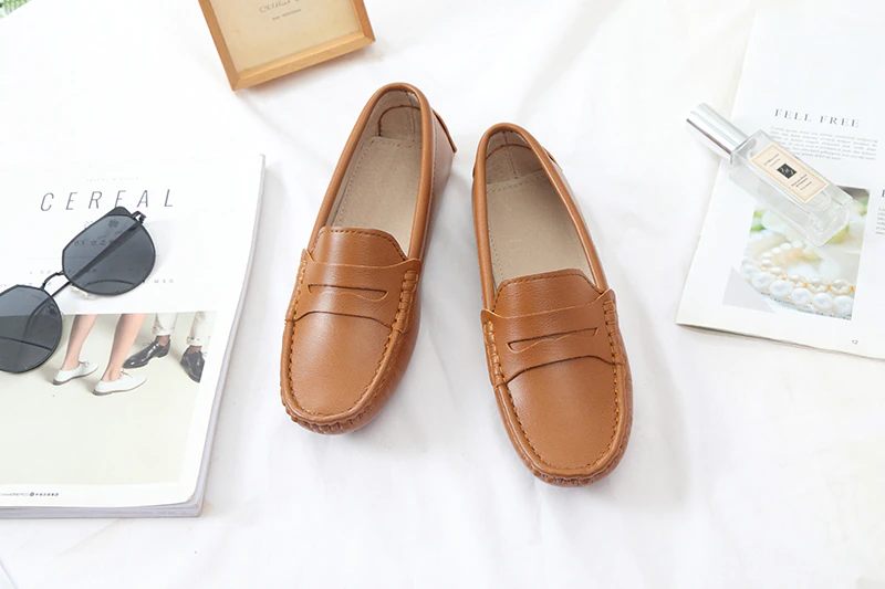 Sika Damer Flat Leather Loafer Svarta Skor - Svart