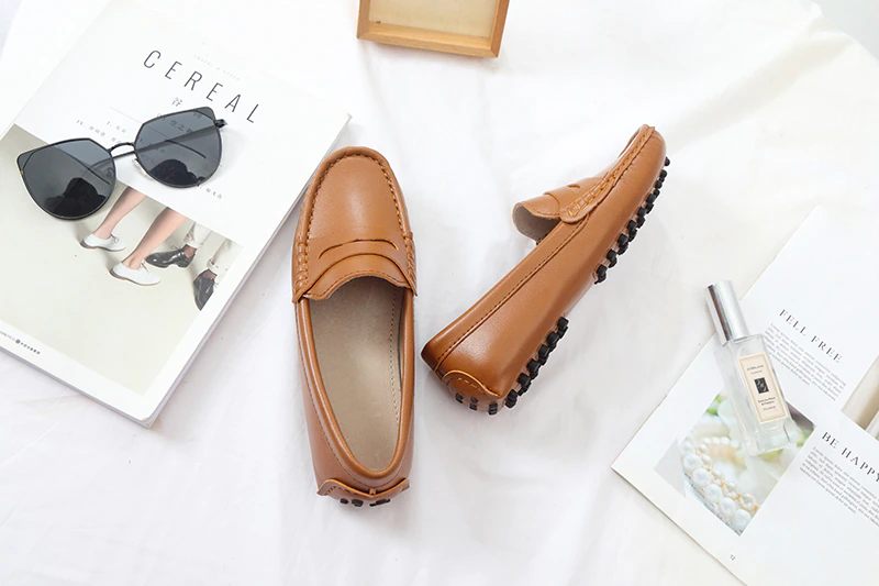 Sika Damer Flat Leather Loafer Svarta Skor - Svart