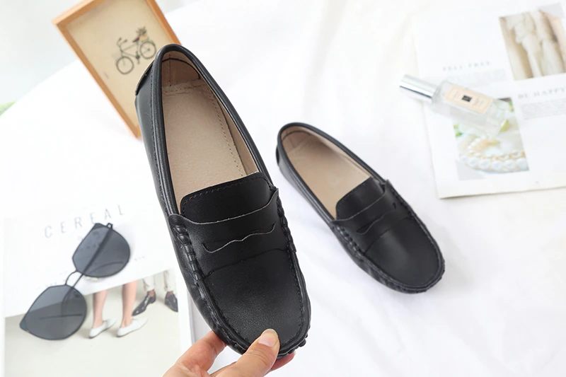 Sika Damer Flat Leather Loafer Svarta Skor - Svart