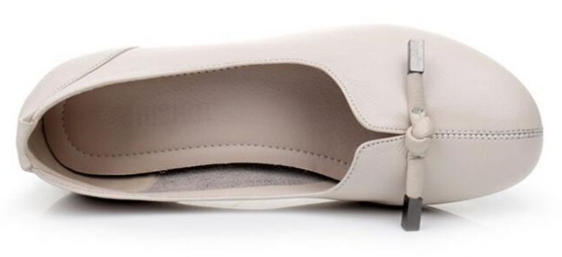 Silvia Pumpskor I Läder För Kvinnor - Beige