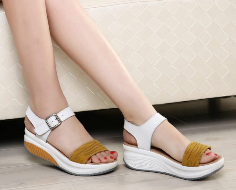 Sintia Dam Wedges Skor Plattformssandaler - Gul