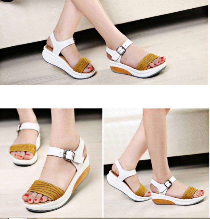 Sintia Dam Wedges Skor Plattformssandaler - Gul
