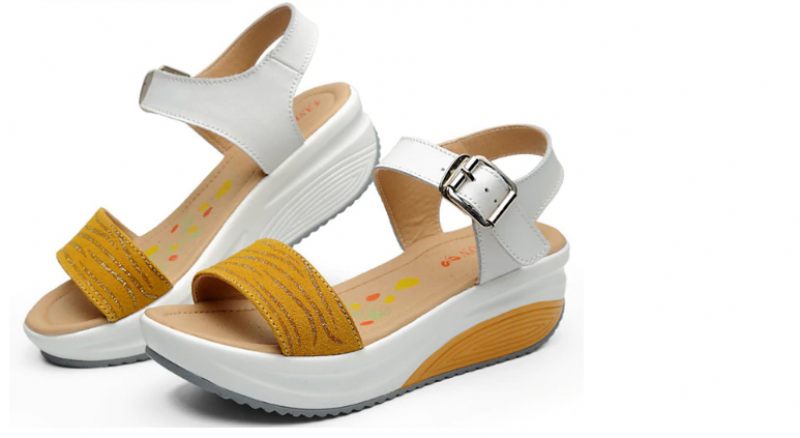 Sintia Dam Wedges Skor Plattformssandaler - Gul
