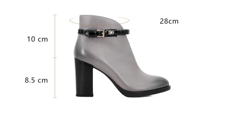 Soraya Booties Ankellängd - Grå nötskinn