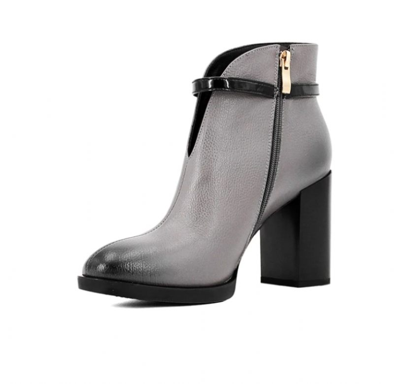 Soraya Booties Ankellängd - Grå nötskinn