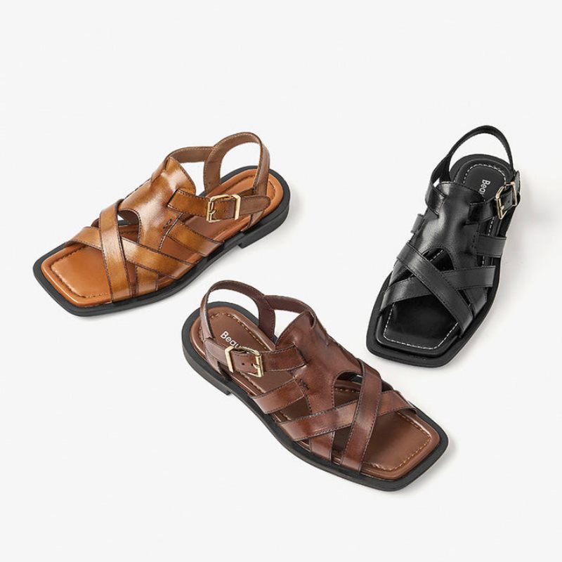 Souli Lädersandal För Kvinnor - Kaffe