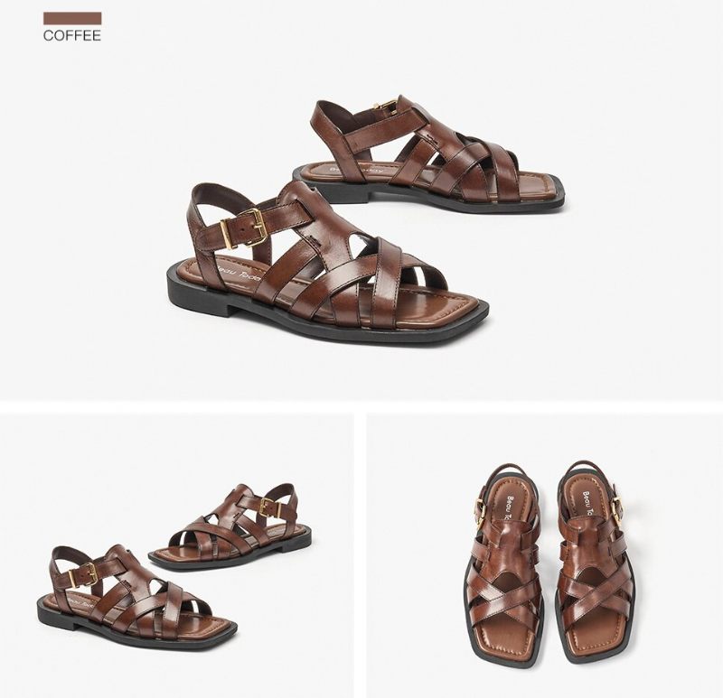 Souli Lädersandal För Kvinnor - Kaffe