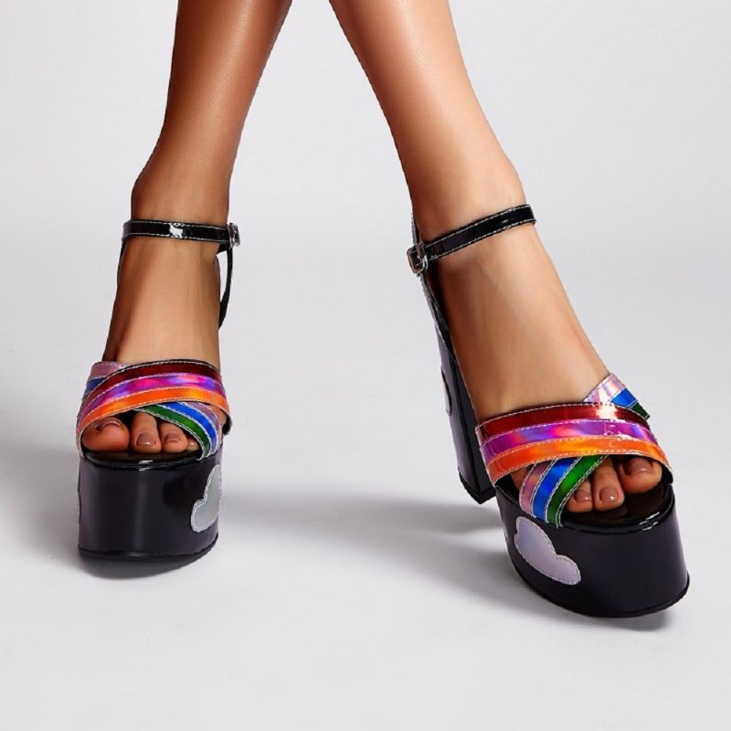 Stefania Sandal Med Klackar För Kvinnor - Himmel